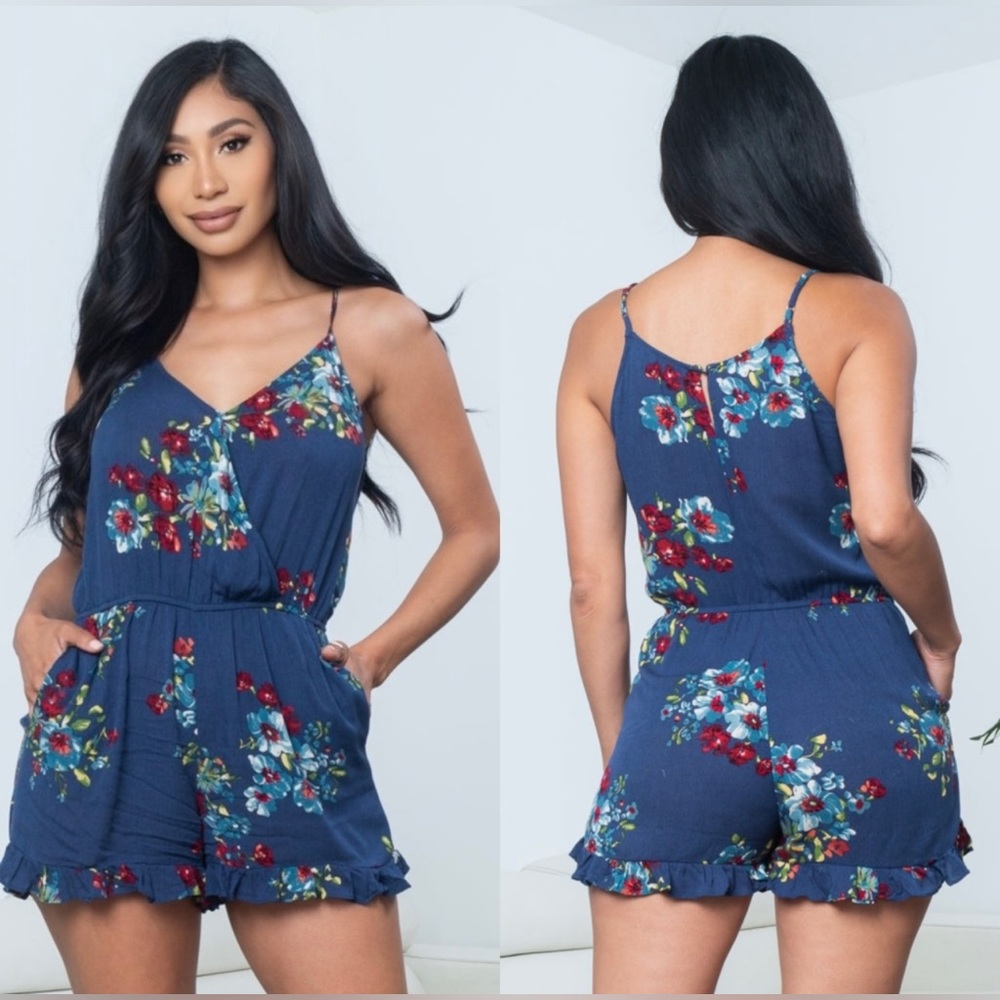 Harmony In Nature Navy Blue Floral Romper💙
